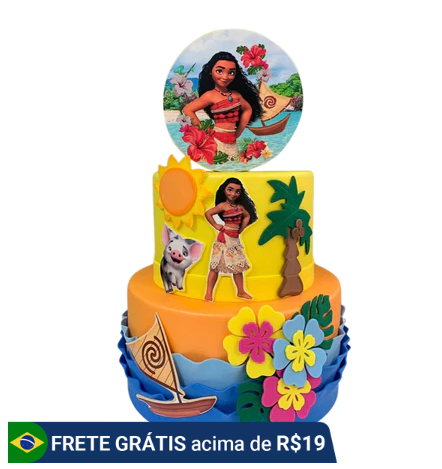 bolo da moana fake