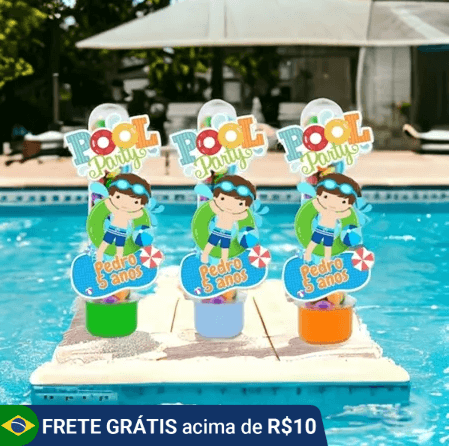 tubete lembrancinha pool party