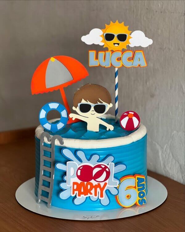 ideia para bolo festa na piscina
