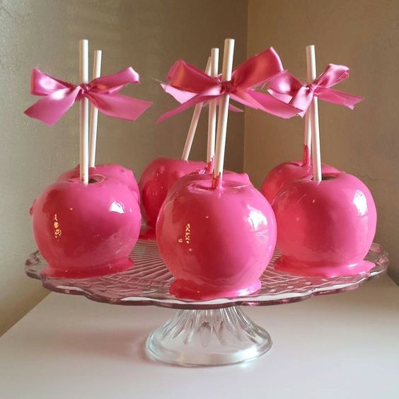 maçã do amor rosa