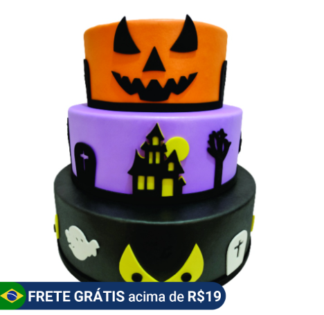 bolo fake aniversário halloween