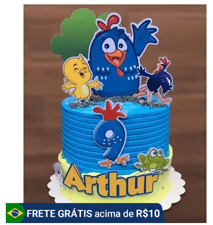 topo de bolo galinha pintadinha