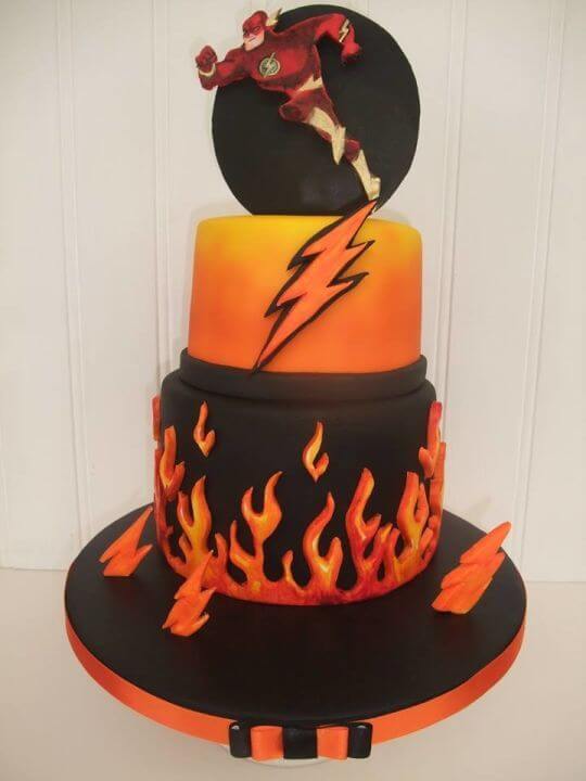 bolo decoração flash