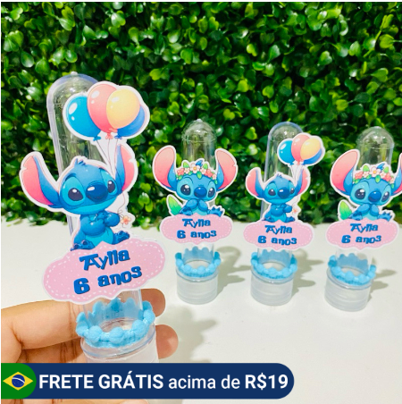 tubete lembrancinha tema stitch