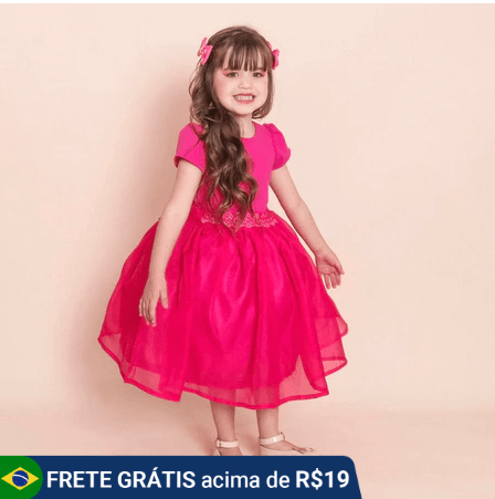 vestido de festa infantil rosa