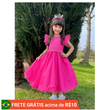 vestido de festa infantil rosa