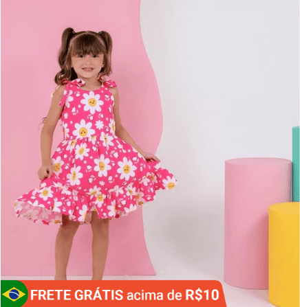 vestido de festa infantil florido