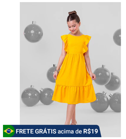 vestido de festa infantil amarelo