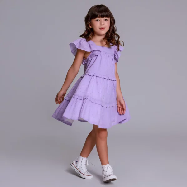 ideia de vestido de festa infantil lilás