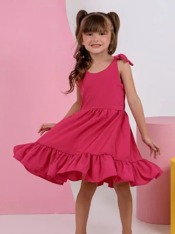 ideia de vestido de festa infantil rosa