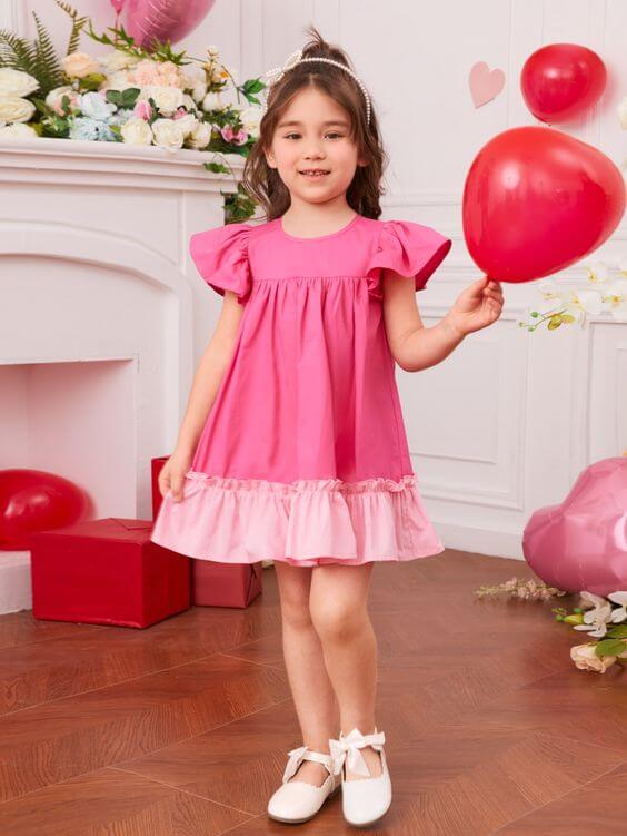 vestido de festa infantil rosa simples