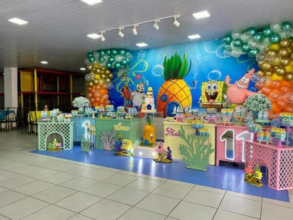 decoração bob esponja festa de irmãos