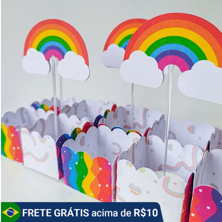 centro de mesa festa arco íris