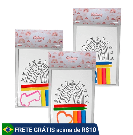 kit coloir festa arco íris