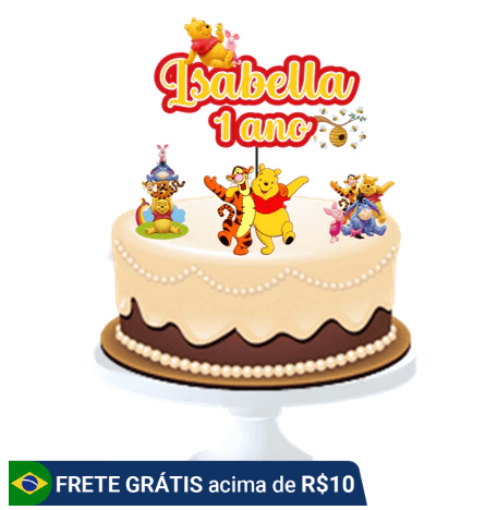 topper bolo ursinho pooh