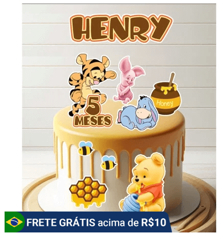 topo de bolo ursinho pooh