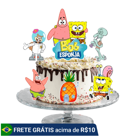 topper bolo bob esponja