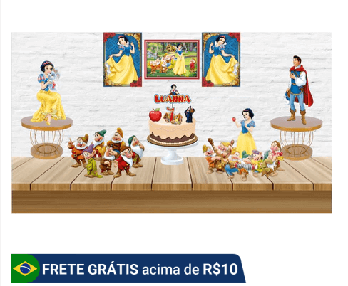 kit para mesversário branca de neve