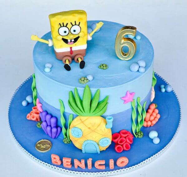 ideia de bolo bob esponja