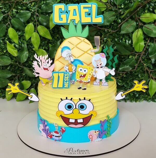 ideia de bolo bob esponja
