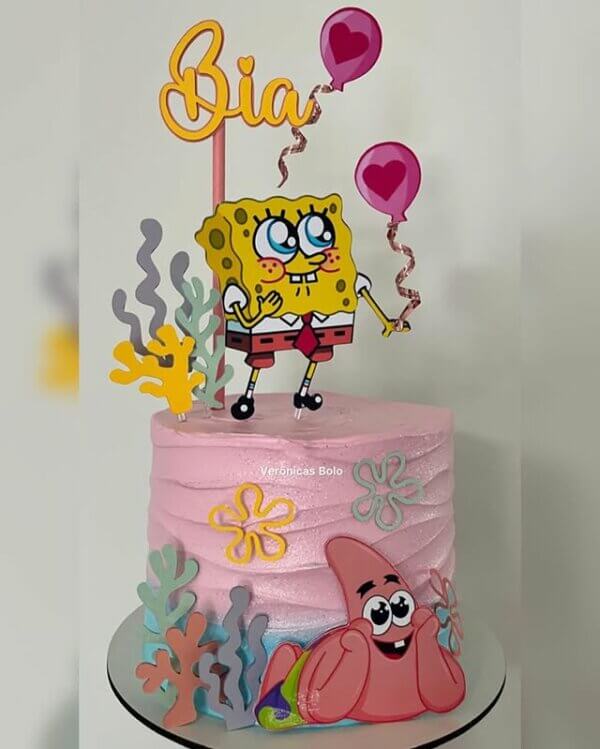 ideia para bolo bob esponja rosa