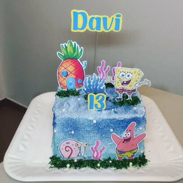ideia de bolo bob esponja