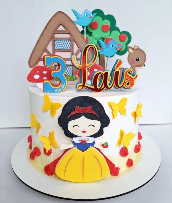 ideia de bolo mesversáriobranca de neve 