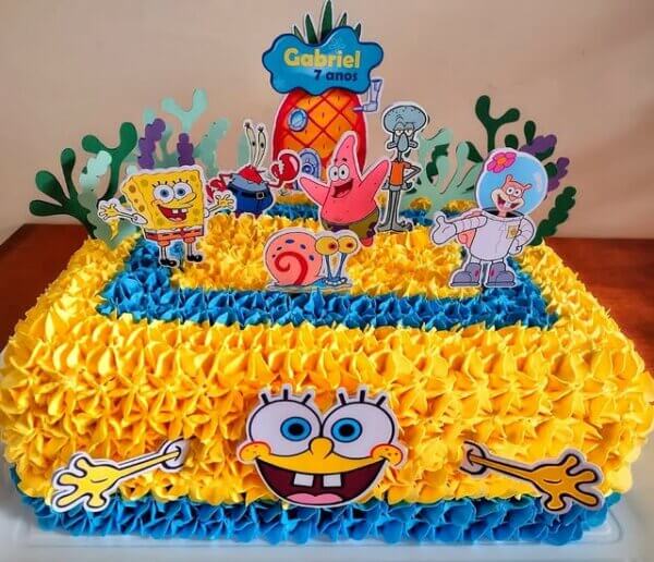 ideia bolo quadrado bob esponja