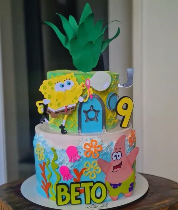 ideia de bolo bob esponja