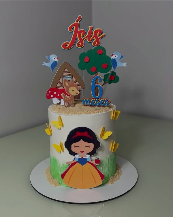 ideia para bolo mesversário branca de neve