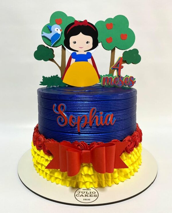 ideia para bolo mesversário branca de neve