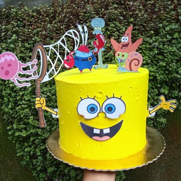 ideia para bolo do bob esponja