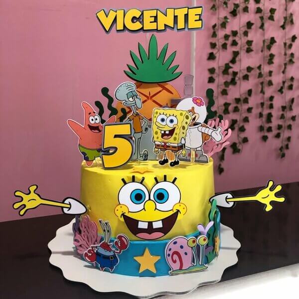 ideia para bolo do bob esponja