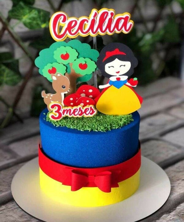 ideia de bolo mesversário branca de neve