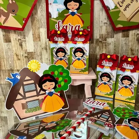 kit para mesversário branca de neve