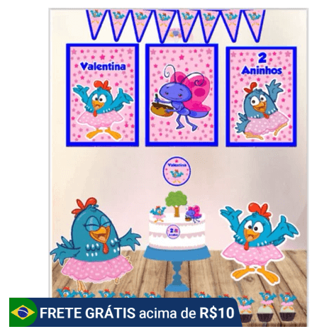 decoração galinha pintadinha rosa simples