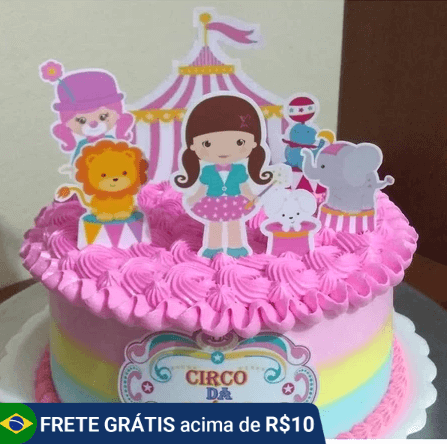 topper bolo circo
