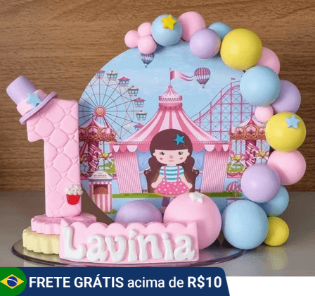 vela para bolo circo rosa