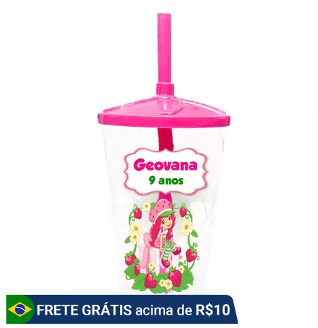 copo para lembrancinha da moranguinho