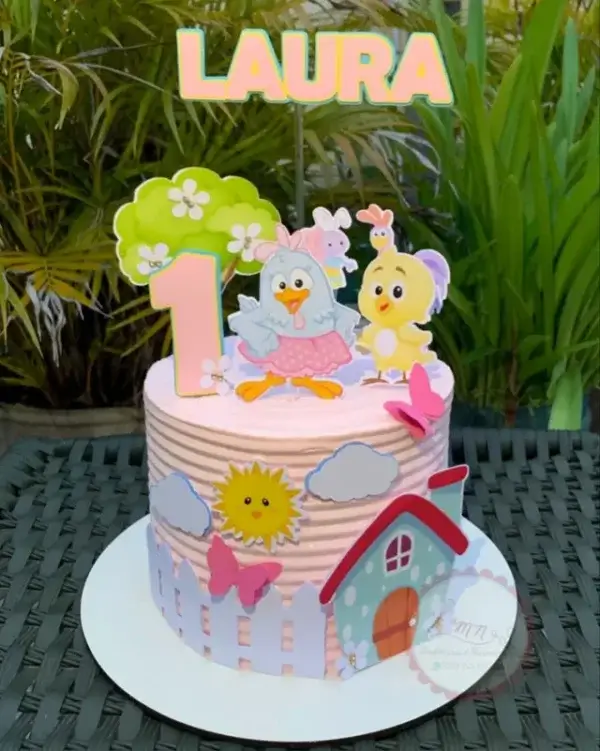 ideia de bolo galinha pintadinha rosa