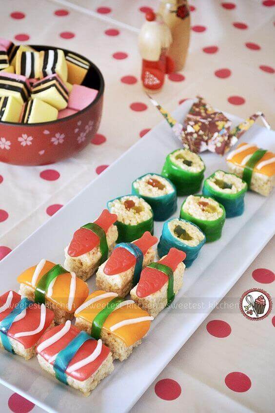 Docinhos em forma de sushi