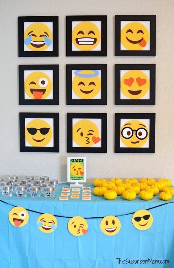 quadros de emoji para festa infantil