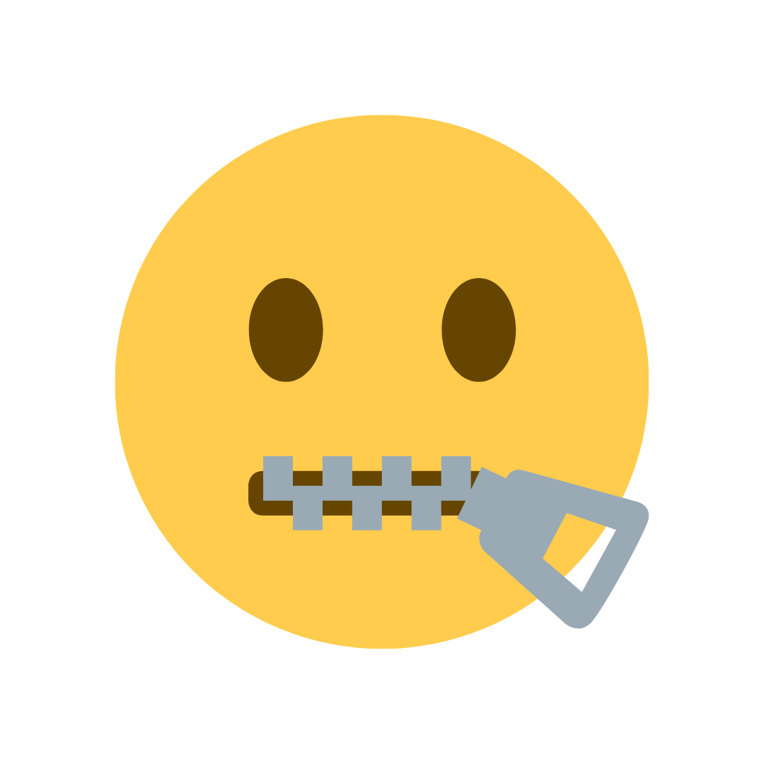 emoji boca fechada ziper