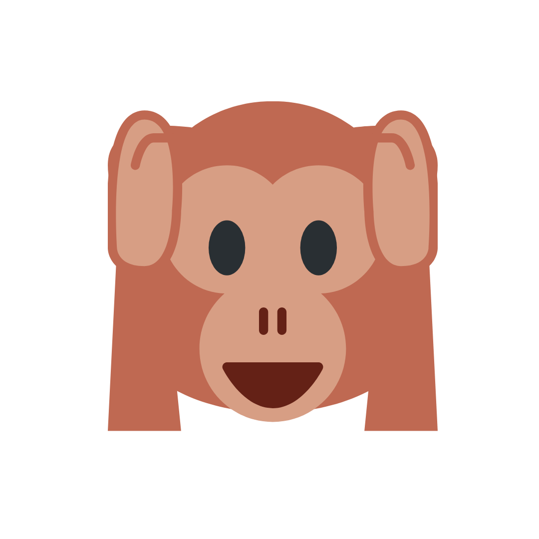 emoji macaco tapando os ouvidos