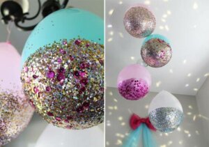 balão com glitter para festa infantil