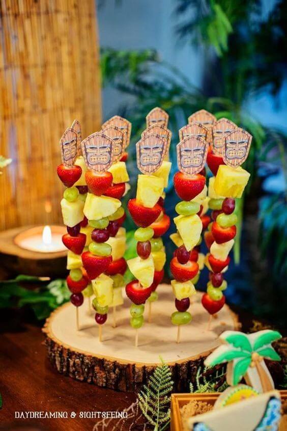 palitinhos de frutas festa havaiana