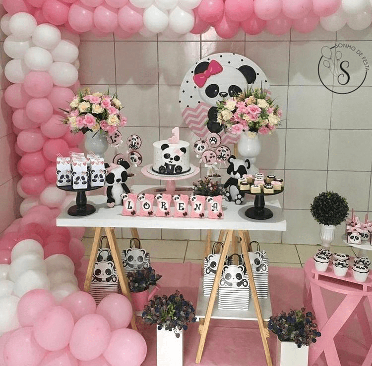 decoracao panda 1 ano