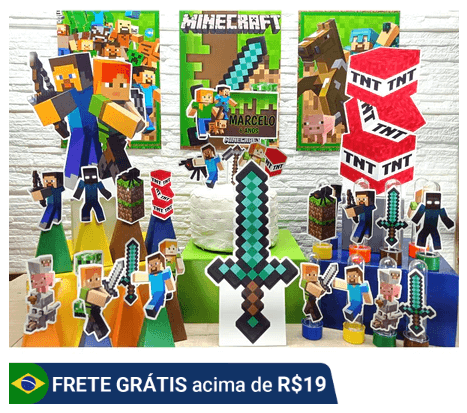 kit decoração minecraft