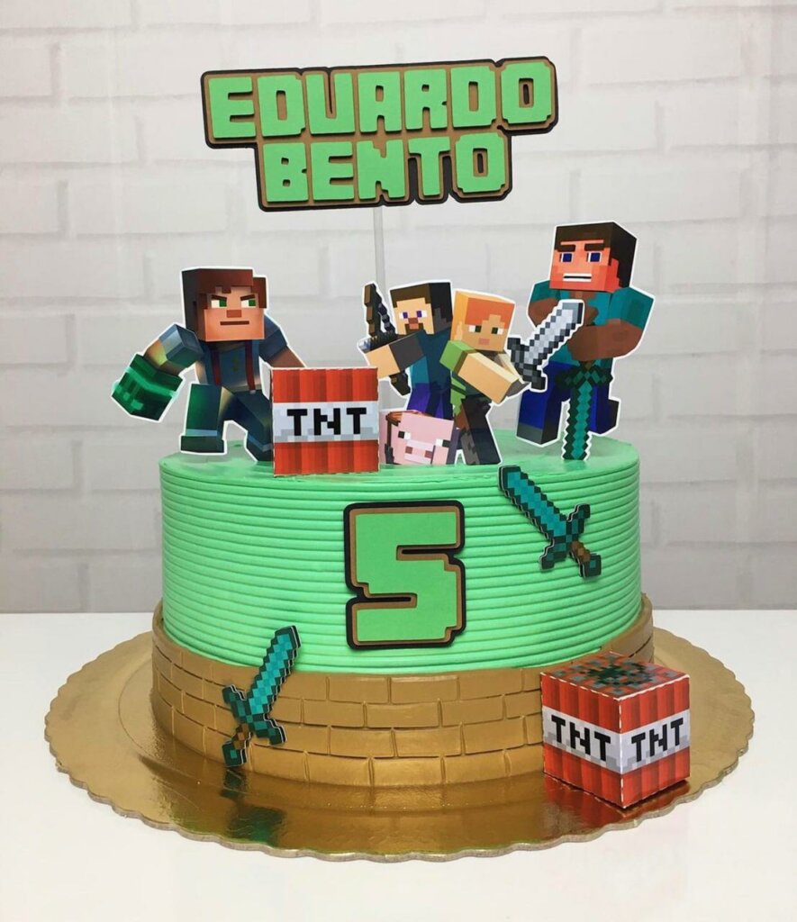 Bolo tema Minecraft simples 