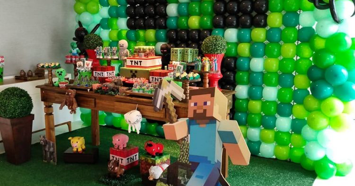 como fazer boneco minecraft passo a passo  Minecraft, Festa minecraft  simples, Mine craft party